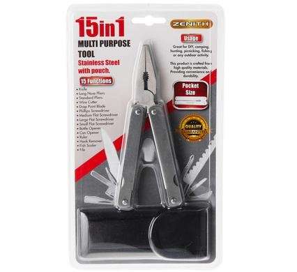P/tool 15-in-1 stainless steel w/pouch