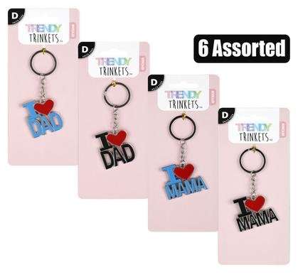 Keychain metal dad/mom assorted