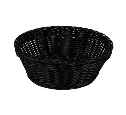 WOVEN PLASTIC BASKET ROUND 21x7cm