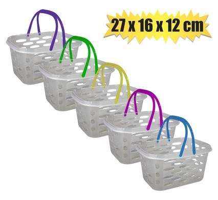 Basket plastic w/handles 27x16x12cm