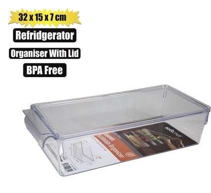 ORGANISER WITH LID 32,5x15x7,5cm CLEAR