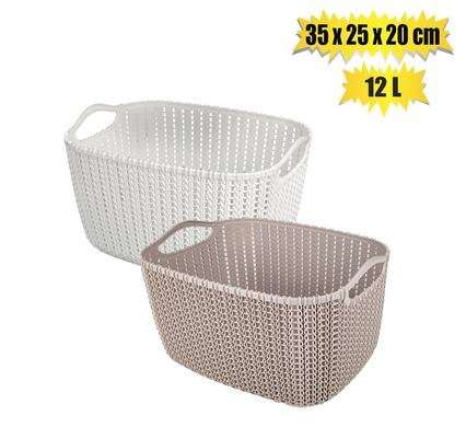 Basket plastic weave pattern 12l 35x25x20cm