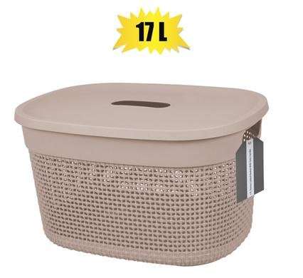 Basket plastic stereo 17l lid 38x28x22cm
