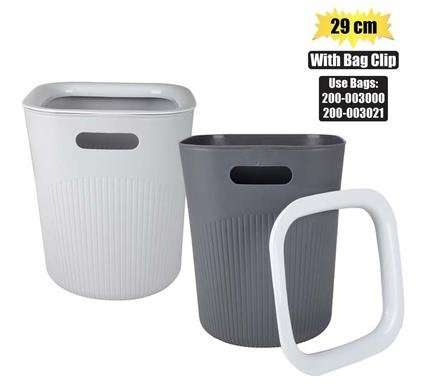 Wastepaper-basket plastic 29cm w/bag clip