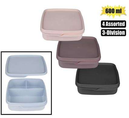 LUNCH BOX SOFT SEAL 3-DIV 600ml