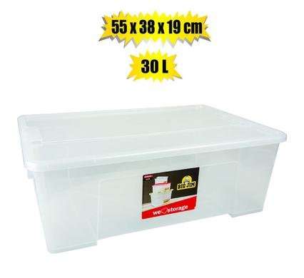 Storage box clear alpha 30l 55x38x19cm