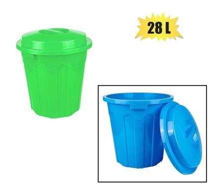 Bucket plastic 28l w/lid maxi bin