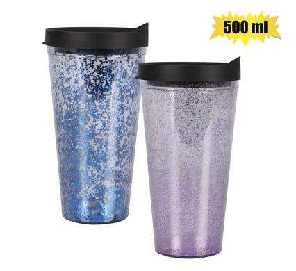 Tumbler glitter flip lid 500ml  Lid