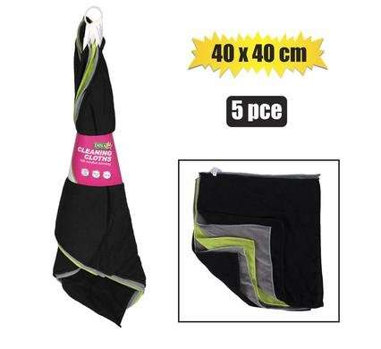 Cloth microfibre 40x40cm 5 Piece mixed col