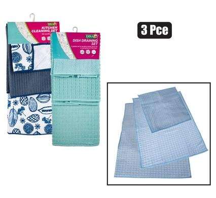 Dish draining mat microfibre 3 Piece set