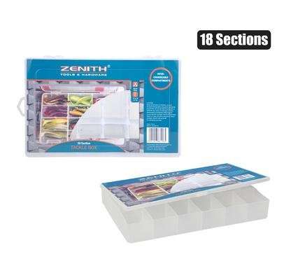 Tackle-box plastic 18-section 27x18x4cm