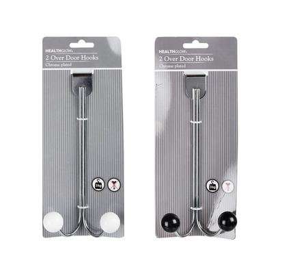 Hook hanger chrome plastic 2 hooks over door