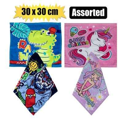 FACE CLOTH KIDS 30x30cm ASSORT