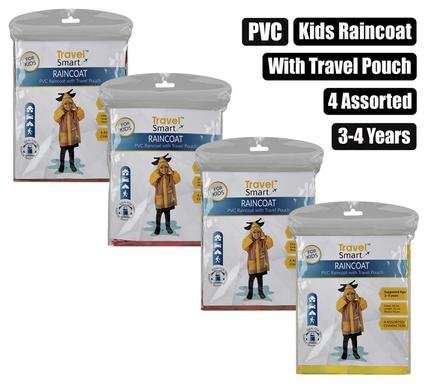 RAINCOAT KIDS PVC SIZE 3-4 CHARACTERS
