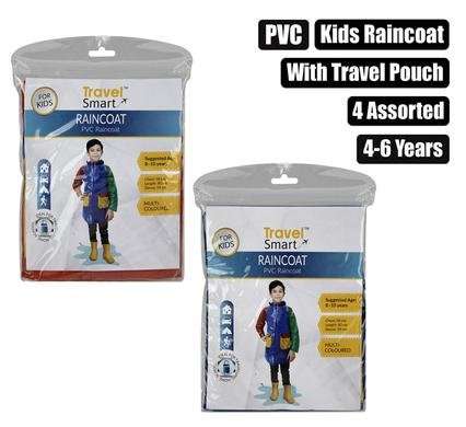 RAINCOAT KIDS PVC SIZE 8-10 MULTI COLOR