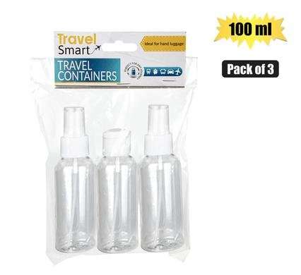 Travel Bottles 100ml, 3-piece