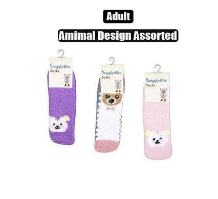 Socks adult fluffy animal design assorted