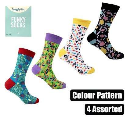 Socks unisex colour patterns assorted