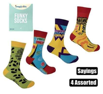 Socks unisex sayings assorted