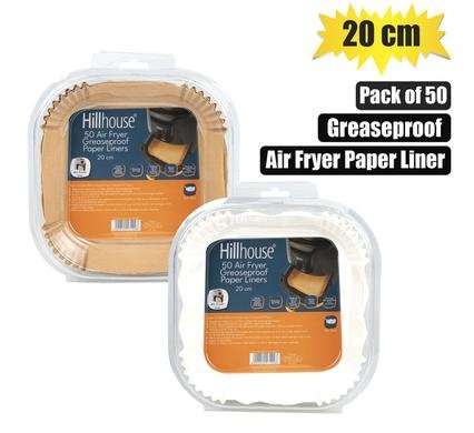 Air fryer liners 20cm square 50 Piece