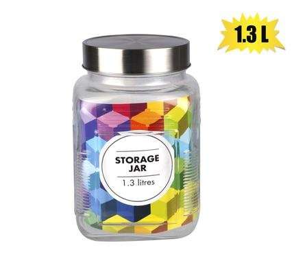 Storage-jar gls square 11x17cm 1.3l
