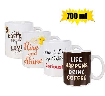 Mug novelty jumbo 700ml coffee asstd