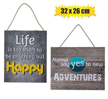 Plaque mdf sign 32x26cm 2-asstd