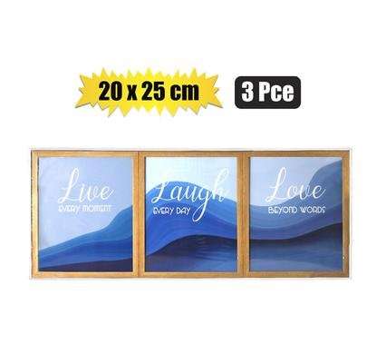 Plaque mdf live love 3-piece 25x30cm