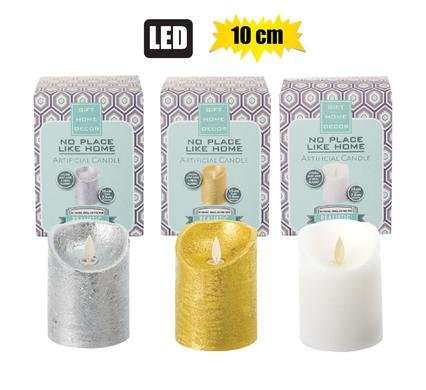 Candle artificial pillar asstd 10cm b/o