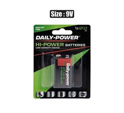Batteries h/power size:9volt 1pce blistr