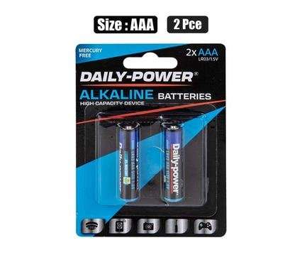 Batteries alkaline size:aaa 2pce blister