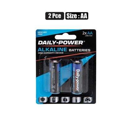 Batteries alkaline size:aa 2pce blister