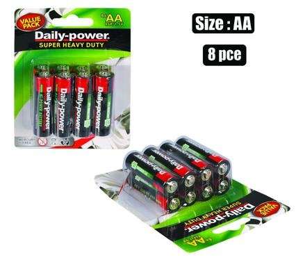 Batteries h/power size:aa 8pce blister