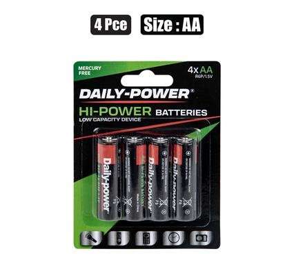 Batteries h/power size:aa 4pce blister