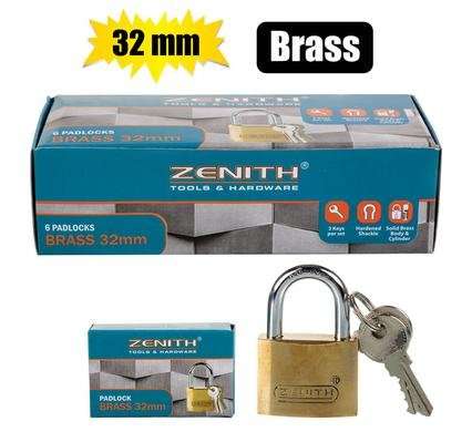 Padlock zenith brass 32mm boxed