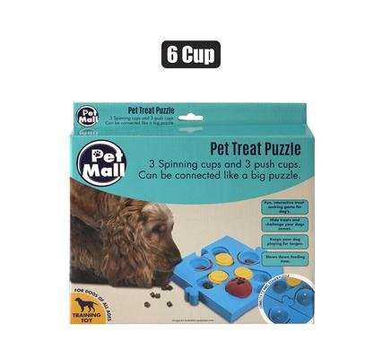 Pet dog toy treat puzzle 6 cup 27cm asst  Cup
