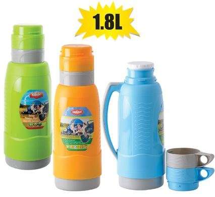 Vacuum flask 1.8l 2xcup plastic body  Cup