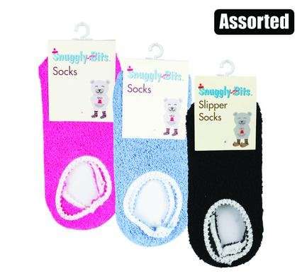 Socks indoor slipper w/grip plain col