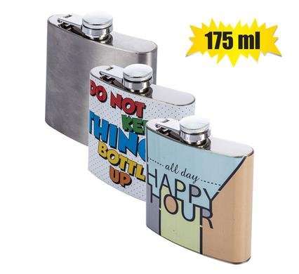 Hip flask s/s 175ml assorted/Priced Each