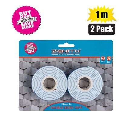 Tape dbl-sided 24x1000mm 2 pack