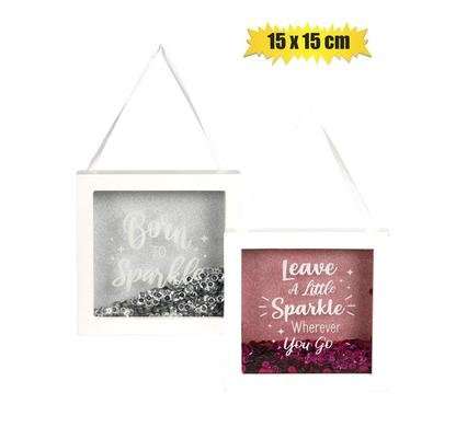 Orn baby hang sparkle box 15x15cm assorted/ Priced per Box
