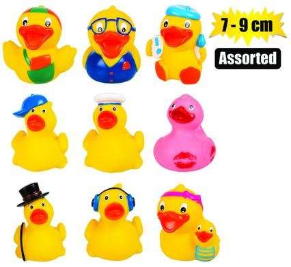 Baby vinyl themed duck 7-9cm, assorted/Priced per Duck