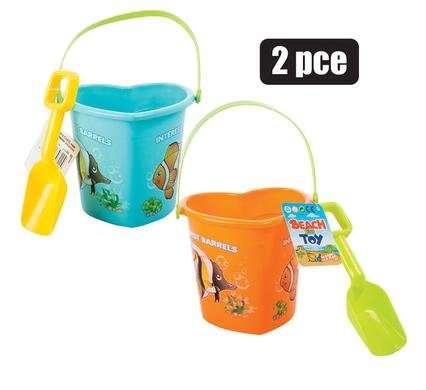 Beach-set pl 2pce moulded 16x15cm
