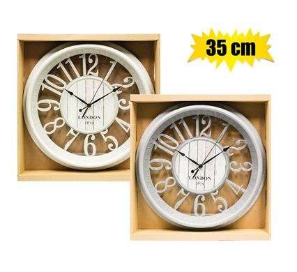 Clock wall qtz pl decorative 35cm assorted/Priced Each