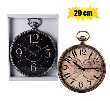 Clock wall qtz pocket watch 30cm asstd