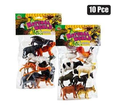 Animals assorted rubber 10pc/ Price per 10 piece set
