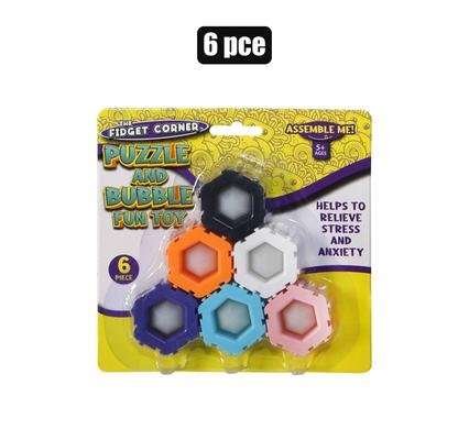 Novelty sensory bubble slide puzzle 6pc  Lid