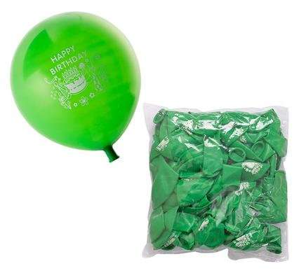 Balloons helium 1pc d/green print f-01