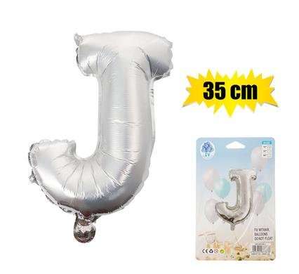 Balloon foil silver j 35cm