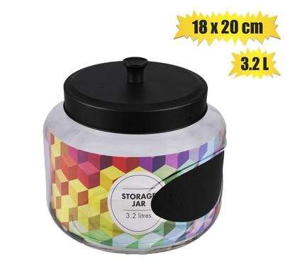 Storage-jar gls chalk label 18x20cm 3.2l